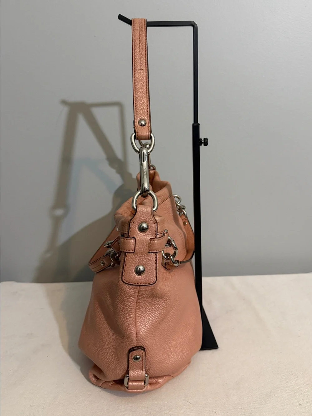 Coach Brooke Hobo Shoulder Bag Blush Pink Silver Hardware F17165